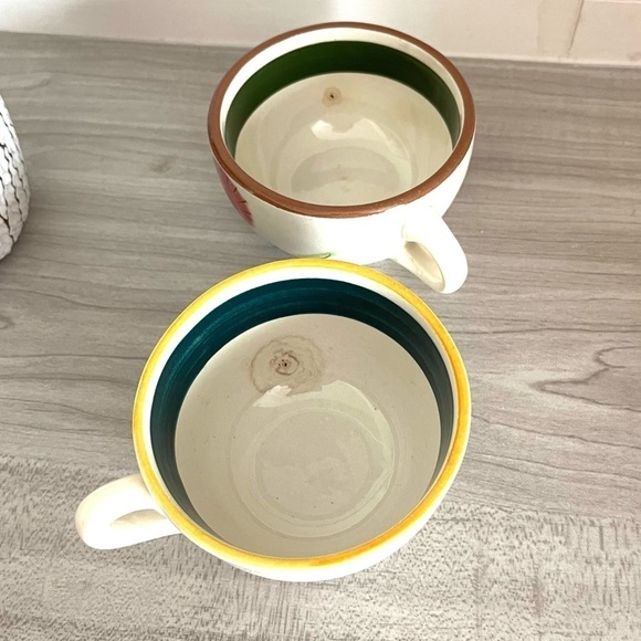 Stangl Pottery Tea Cups Set of Two Fruit and Thistle Pattern Made in Trenton, NJ - Picture 12 of 14